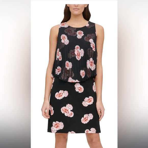 Tommy Hilfiger Chiffon Overlay Floral Dress Sz 4 - Picture 1 of 5